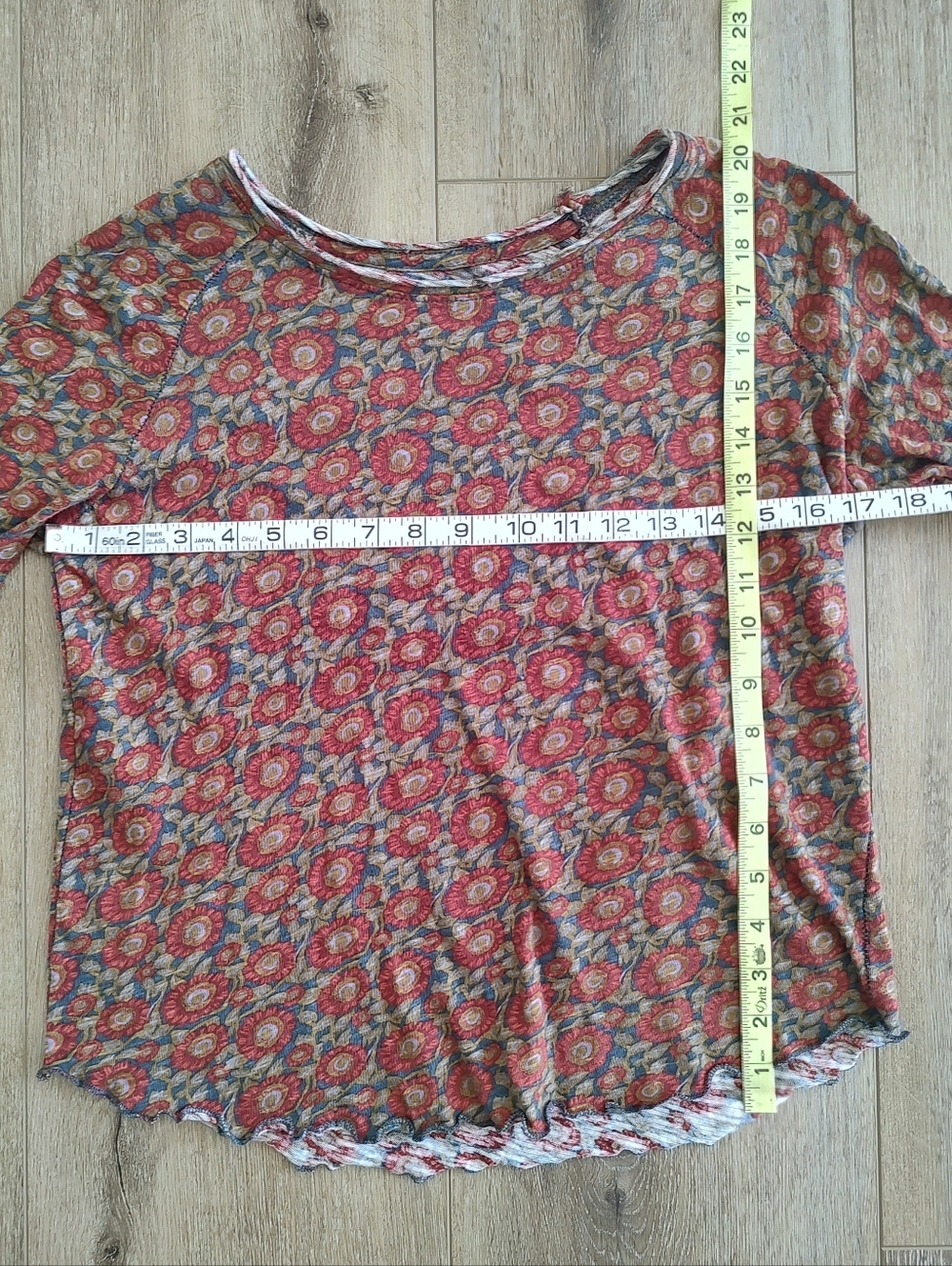 Natural Life Lily Floral Raglan Long Sleeve Cotton Top Cottage Boho M - Picture 4 of 9